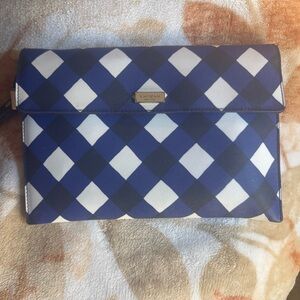 Preowned Kate Spade Navy and White Diamond Clutch